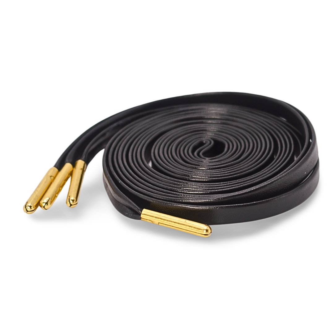 Exclusive leather laces 120cm with gold aglets